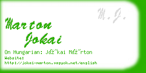 marton jokai business card